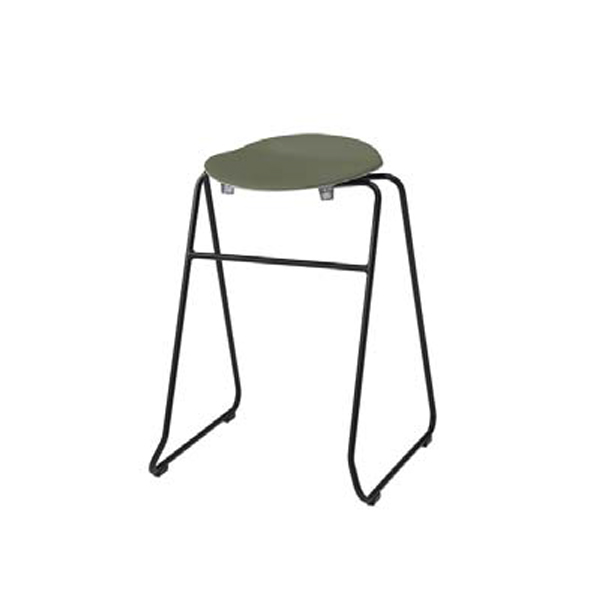 ウチダ ミーティングチェア スツールシリーズ MS-18(エムエス18) ミドルタイプ ブラック脚 MS-18MBブラック 6-450-754