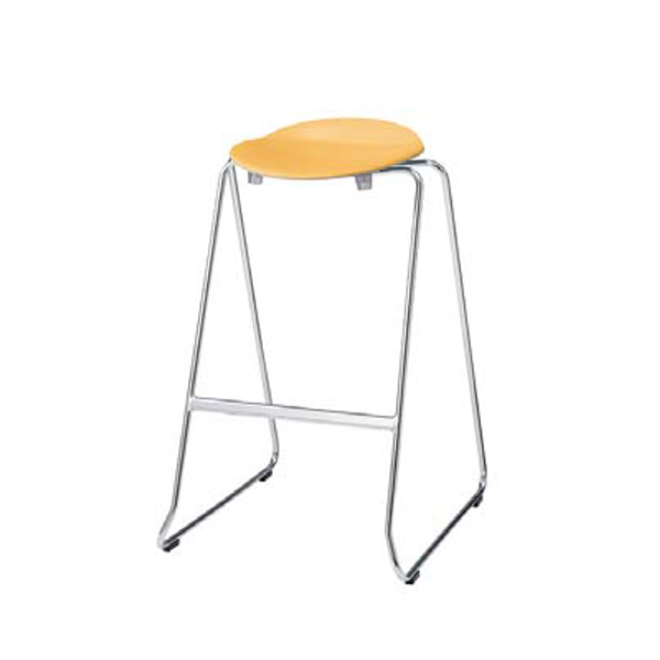 ウチダ ミーティングチェア スツールシリーズ MS-18(エムエス18) ハイタイプ メッキ脚 MS-18HCメッキ 6-450-756