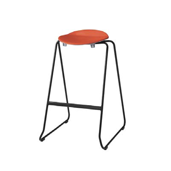 ウチダ ミーティングチェア スツールシリーズ MS-18 ハイタイプ ブラック脚 MS-18HBブラック 6-450-7571/6-450-7572/6-450-7574