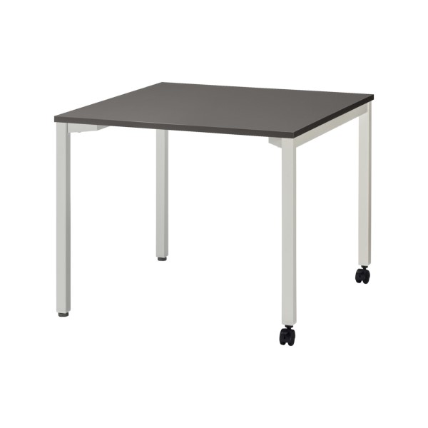 ウチダ ミーティングテーブル ノティオ 2テーブル スクエア天板 4本脚 片側キャスター脚 プレミアムカラー 配線無 6-152-39