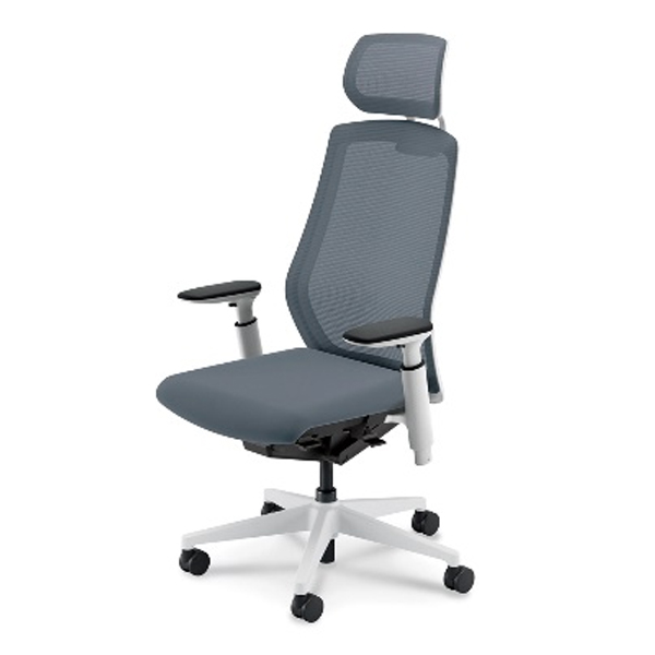 内田洋行 セレッツァ ホワイトフレーム スタンダード ヘッドレスト付 アジャスタブル肘 KAAW型 ホワイト脚/ブラック脚 5-362-5