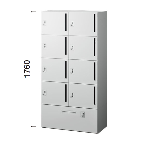 内田洋行 Portainer ポルテナ R 2列4段＋LT 電源口 トレーあり 内筒交換錠 W900D450H1760 5-857-0704