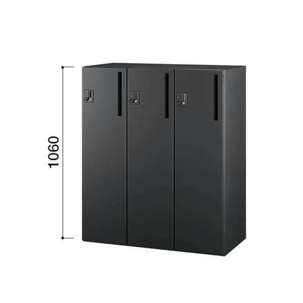 オカムラ レクトライン収納(Rectline) ブラックタイプ 両開き書庫 上