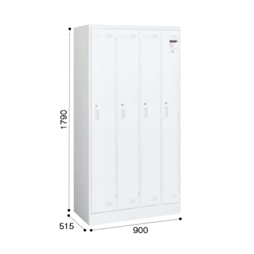 コクヨ LKロッカー ホワイトタイプ 4人用ロッカー ダイヤル錠 W900×D515×H1790 LK-DN4SAWN