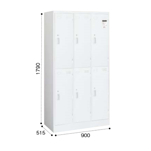 コクヨ　LKロッカー 6人用ロッカー ホワイトタイプ W900D515H1790 ダイヤル錠 LK-DN6SAWN