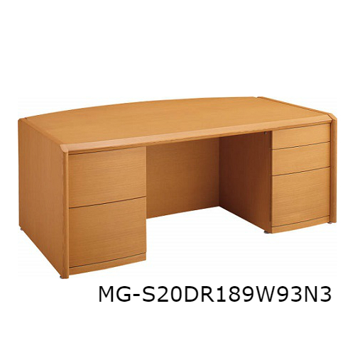 コクヨ 役員室用家具 マネージメント S200シリーズ 両袖デスク(W1800R天板) W1800×D1125×H702 MG-S20DR189