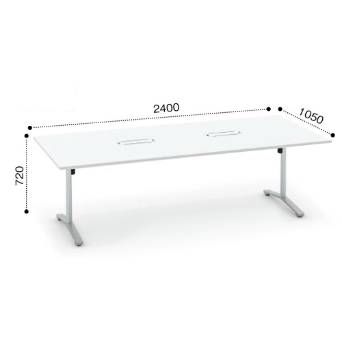 コクヨ ビエナ ミーティングテーブル 角形天板 T字脚 天板固定 塗装脚 アジャスター脚 配線ボックス付き MT-V241B※-E