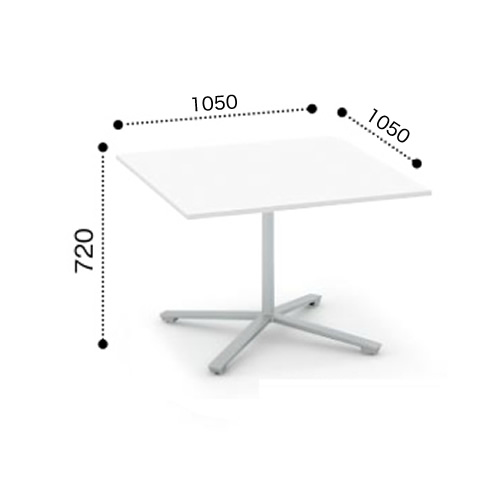 コクヨ ビエナ ミーティングテーブル 単柱脚 正方形天板 天板固定 塗装脚 キャスター脚 MT-V1010※-CN