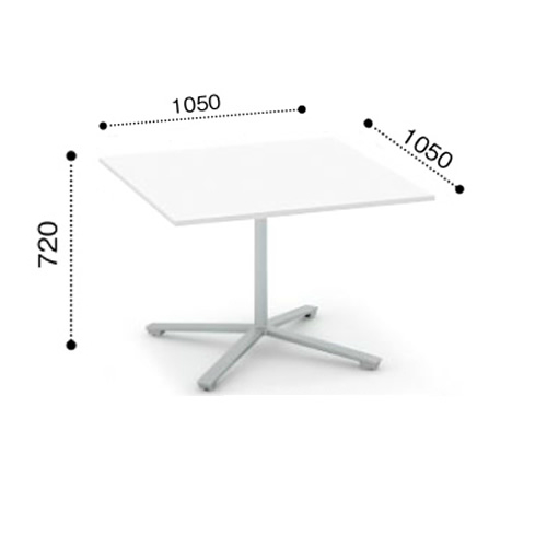 コクヨ ビエナ ミーティングテーブル 単柱脚 正方形天板 天板固定 塗装脚 アジャスター脚 MT-V1010※-EN