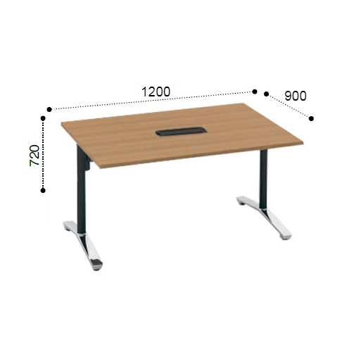 コクヨ ビエナ ミーティングテーブル 角形 T字脚 天板固定 ポリッシュ脚 キャスター脚 配線ボックス付 MT-V129BPMP2-C/MT-V129BPMG5-C
