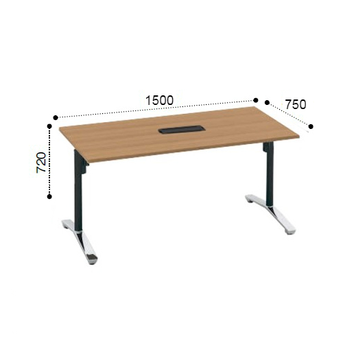 コクヨ ビエナ ミーティングテーブル 角形 T字脚 天板固定 ポリッシュ脚 キャスター脚 配線ボックス付 MT-V157BPMP2-C/MT-V157BPMG5-C