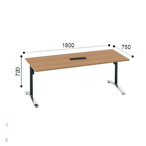 コクヨ ビエナ ミーティングテーブル 角形 T字脚 天板固定 ポリッシュ脚 キャスター脚 配線ボックス付 MT-V187BPMP2-C/MT-V187BPMG5-C