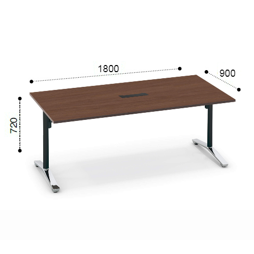 コクヨ ビエナ ミーティングテーブル 角形 T字脚 天板固定 ポリッシュ脚 キャスター脚 配線ボックス付 MT-V189BPMP2-C/MT-V189BPMG5-C