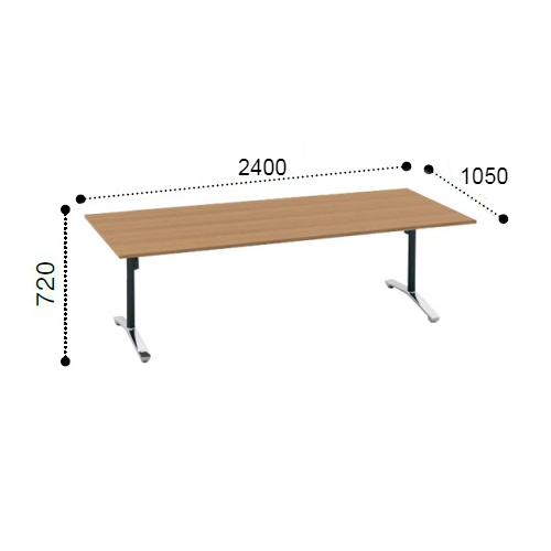 コクヨ ビエナ ミーティングテーブル 角形天板 T字脚 天板固定 ポリッシュ脚 キャスター脚 配線ボックス無 MT-V241PMP2-C/MT-V241PMG5-C