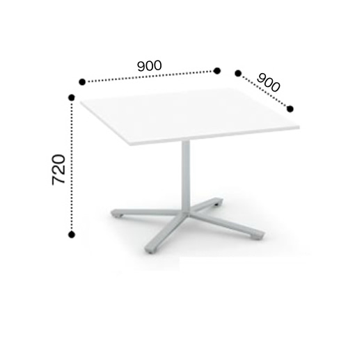 コクヨ ビエナ ミーティングテーブル 単柱脚 正方形天板 天板固定 塗装脚 キャスター脚 MT-V99※-CN