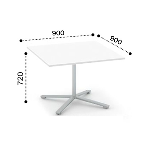 コクヨ ビエナ ミーティングテーブル 単柱脚 正方形天板 天板固定 塗装脚 アジャスター脚 MT-V99※-EN