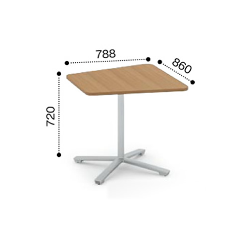コクヨ ビエナ ミーティングテーブル 単柱脚 台形天板 天板固定 塗装脚 キャスター脚 MT-VD87※-CN