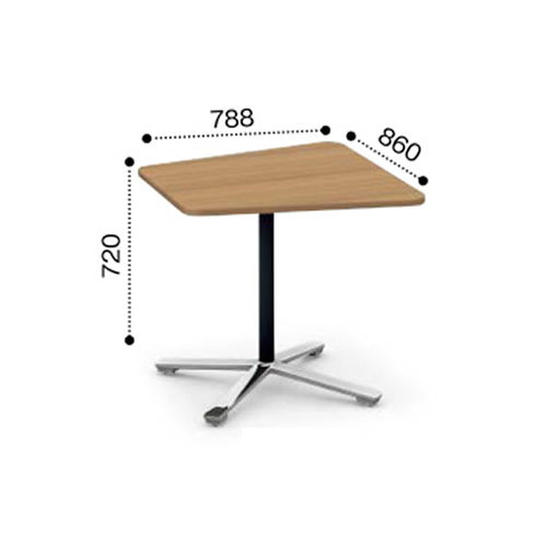 コクヨ ビエナ ミーティングテーブル 単柱脚 台形天板 天板固定 ポリッシュ脚 キャスター脚 MT-VD87PMP2-CN/MT-VD87PMG5-CN