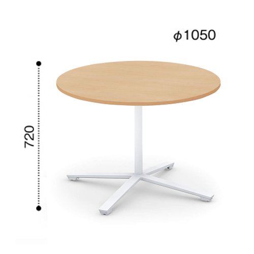 コクヨ ビエナ ミーティングテーブル 単柱脚 円形天板 天板固定 塗装脚 アジャスター脚 MT-VE10※-EN