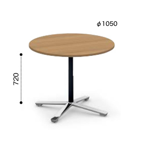 コクヨ ビエナ ミーティングテーブル 単柱脚 円形天板 天板固定 ポリッシュ脚 キャスター脚 MT-VE10PMP2-CN/MT-VE10PMG5-CN