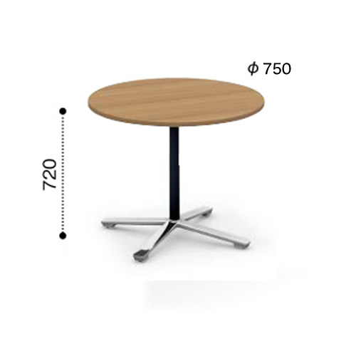 コクヨ ビエナ ミーティングテーブル 単柱脚 円形天板 天板固定 ポリッシュ脚 キャスター脚 MT-VE7PMP2-CN/MT-VE7PMG5-CN