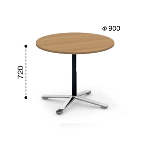 コクヨ ビエナ ミーティングテーブル 単柱脚 円形天板 天板固定 ポリッシュ脚 キャスター脚 MT-VE9PMP2-CN/MT-VE9PMG5-CN
