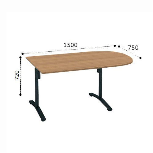 コクヨ ビエナ ミーティングテーブル U字形天板 T字脚 天板固定 塗装脚 キャスター脚 配線ボックスなし MT-VU157※-C