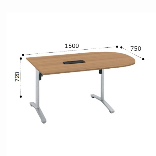 コクヨ ビエナ ミーティングテーブル U字形天板 T字脚 天板固定 塗装脚 アジャスター脚 配線ボックス付 MT-VU157B※-E