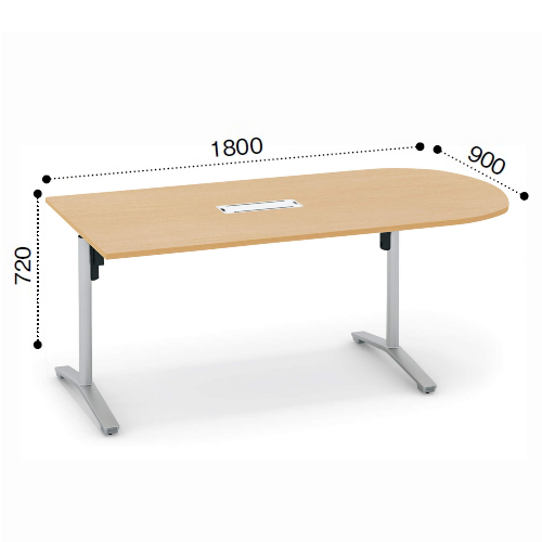 コクヨ ビエナ ミーティングテーブル U字形天板 T字脚 天板固定 塗装脚 キャスター脚 配線ボックス付 MT-VU189B※-C