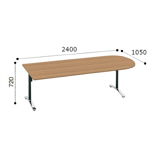 コクヨ ビエナ ミーティングテーブル U字形 T字 天板固定 ポリッシュ･キャスター脚 配線ボックス無 MT-VU241BPMP2-C/MT-VU241BPMG5-C