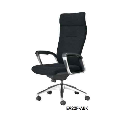 ナイキ マネージメントチェアー (アルミダイキャスト脚) ハイバック 布張り 固定肘 E992F-ABK/E992F-ADBR