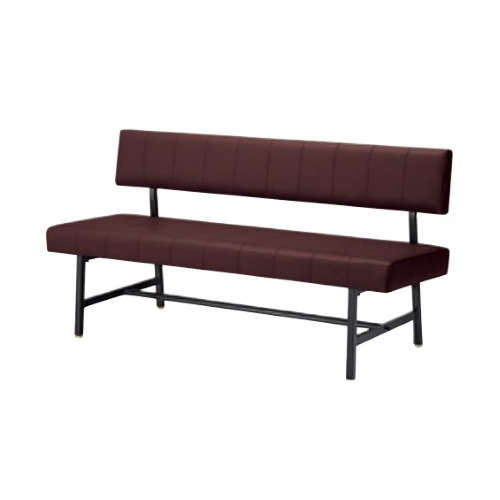 ナイキ ロビーチェア 長イス 背付  ビニールレザー張り W1500×D520×H730 RC150-51S-BRN