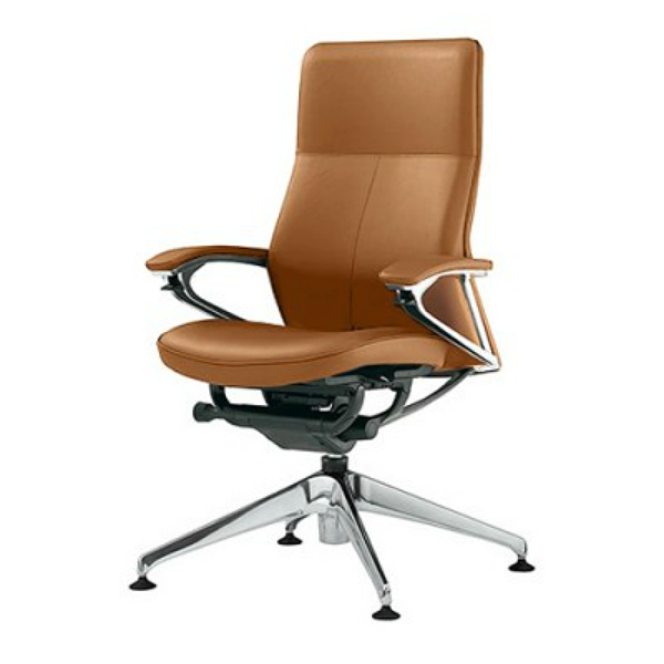 オカムラ Legenda(レジェンダ)シリーズ ハイバック 革張り 4本脚オートリターン オープン肘(スタンダード) CR34SR-P