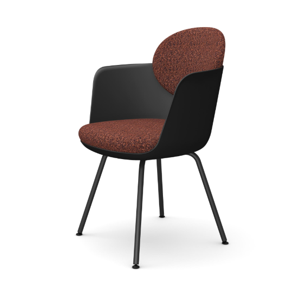 オカムラ フローリスチェア(Foiris) ミーティングチェア  スチール4本脚 ブークレ 布張り CS72JG-F7Q5