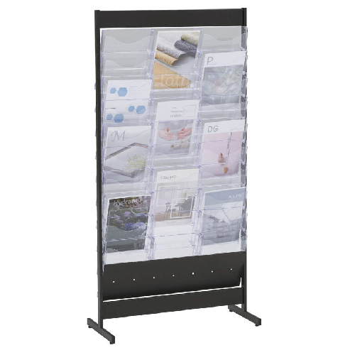 オカムラ パンフレットスタンド(パンフレットラック)  W748×D350×H1500 片面A4判3列 30スポット L978QC-ZA75/L978QC-ZJ21