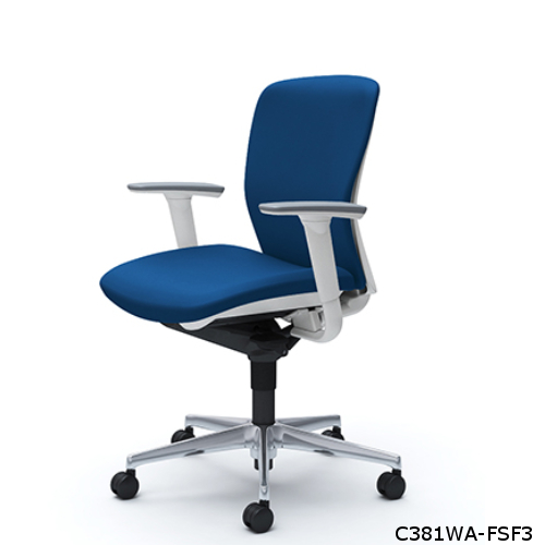 オカムラ スラートチェア ローバック アジャストアーム アルミ脚 ナイロンキャスター  C381WA-FS/C381ZA-FS/C381GA-FS