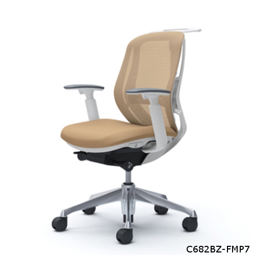 オカムラ シルフィー ローバック メッシュ アジャストアーム ハンガー.ランバーサポート付 ポリッシュ脚 C682BS-FM/C682BZ-FM