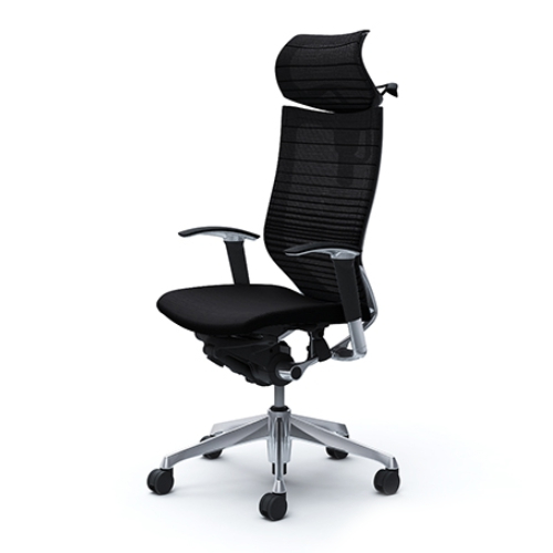 オカムラ バロンチェア ハイバック 可動ヘッドレスト アジャスト肘 ポリッシュフレーム ハンガー付 CP82BR-FGR/CP82BW-FGR