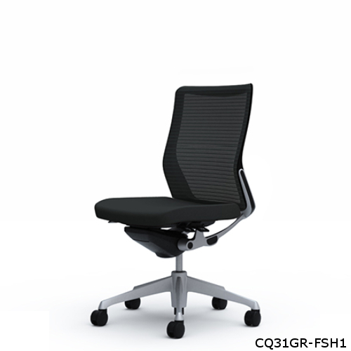 オカムラ コーラルチェア メッシュ ミドルバック ブラック体 シルバー枠 ハンガー・ランバー無 肘無し CQ31GR-FS