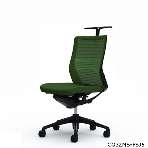 オカムラ コーラルチェア メッシュ ミドルバック ブラック体 ブラック枠 ハンガー・ランバー付 肘無し CQ32MS-FS