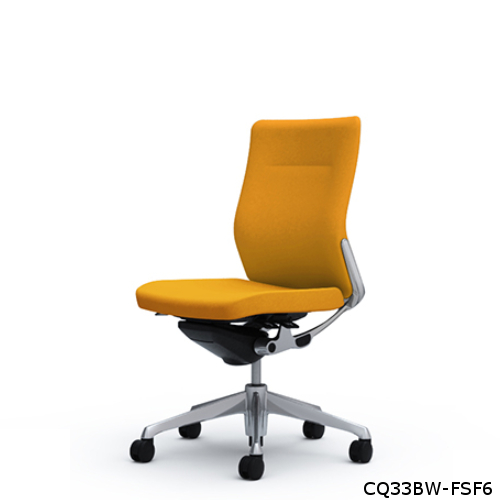 オカムラ コーラルチェア クッション ミドルバック ホワイト体 ポリッシュ枠 ハンガー・ランバー無 肘無し CQ33BW-FS