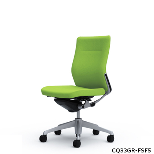 オカムラ  コーラルチェア クッション ミドルバック ブラック体 シルバー枠 ハンガー・ランバー無 肘無し CQ33GR-FS