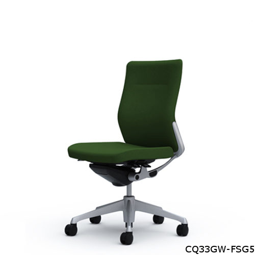 オカムラ コーラルチェア クッション ミドルバック ホワイト体 シルバー枠 ハンガー・ランバー無 肘無し CQ33GW-FS