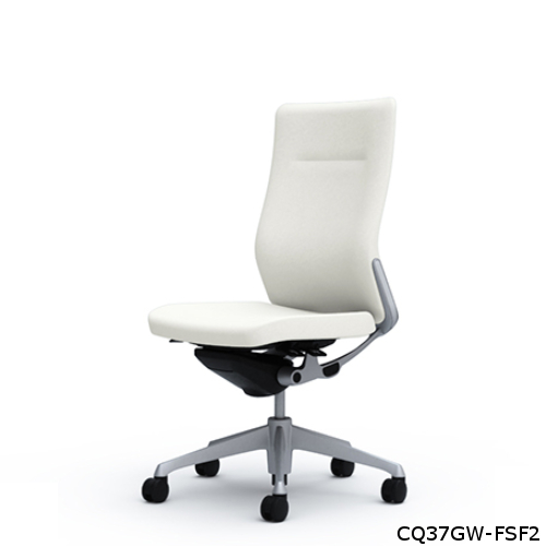 オカムラ コーラルチェア クッション ハイバック ホワイト体 シルバー枠 ハンガー・ランバー無 肘無し CQ37GW-FS