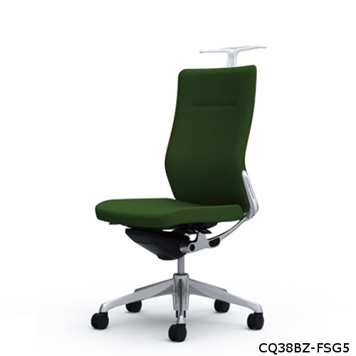 オカムラ コーラルチェア クッション ハイバック ホワイト体 ポリッシュ枠 ハンガー・ランバー付 肘無し CQ38BZ-FS