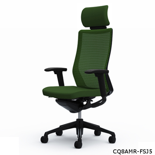 オカムラ コーラルチェア メッシュ エクストラハイバック ブラック体 ブラック枠 ハンガー・ランバー無 アジャスト肘 CQ8AMR-FS