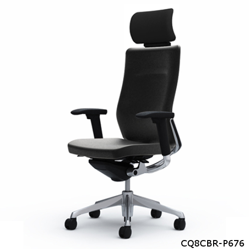 オカムラ コーラルチェア 背座革 エクストラ背 ブラック体 ポリッシュ枠 ハンガー・ランバー無 アジャスト肘 CQ8CBR-P676