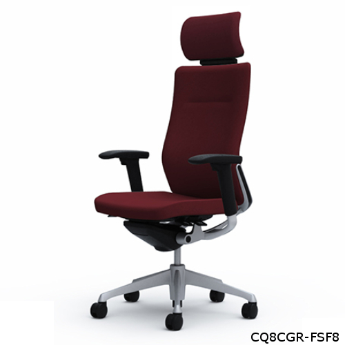 オカムラ  コーラルチェア クッション エクストラ背 ブラック体 シルバー枠 ハンガー・ランバー無 アジャスト肘 CQ8CGR-FS