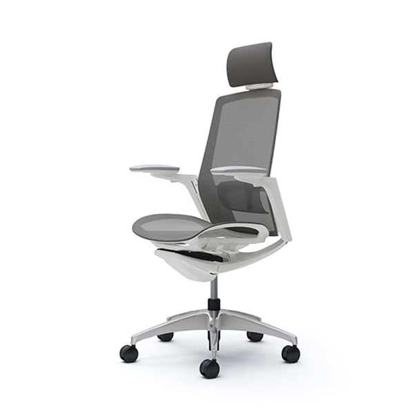 オカムラ フィノラチェア エクストラハイバック 座メッシュ メッキパネル ポリッシュ脚 アジャストアーム C78ABZ-F1E/C78ABZ-F1F