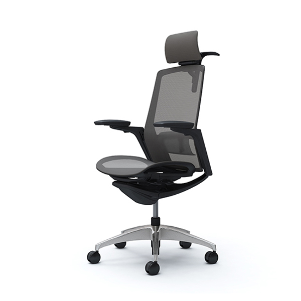 オカムラ フィノラチェア エクストラハイバック 座メッシュ ブラックパネル ポリッシュ脚 アジャストアーム C78BAS-F1E/C78BAS-F1F